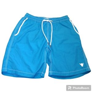 Beach Boys aqua board shorts pockets in front and one on back stretchy waist M